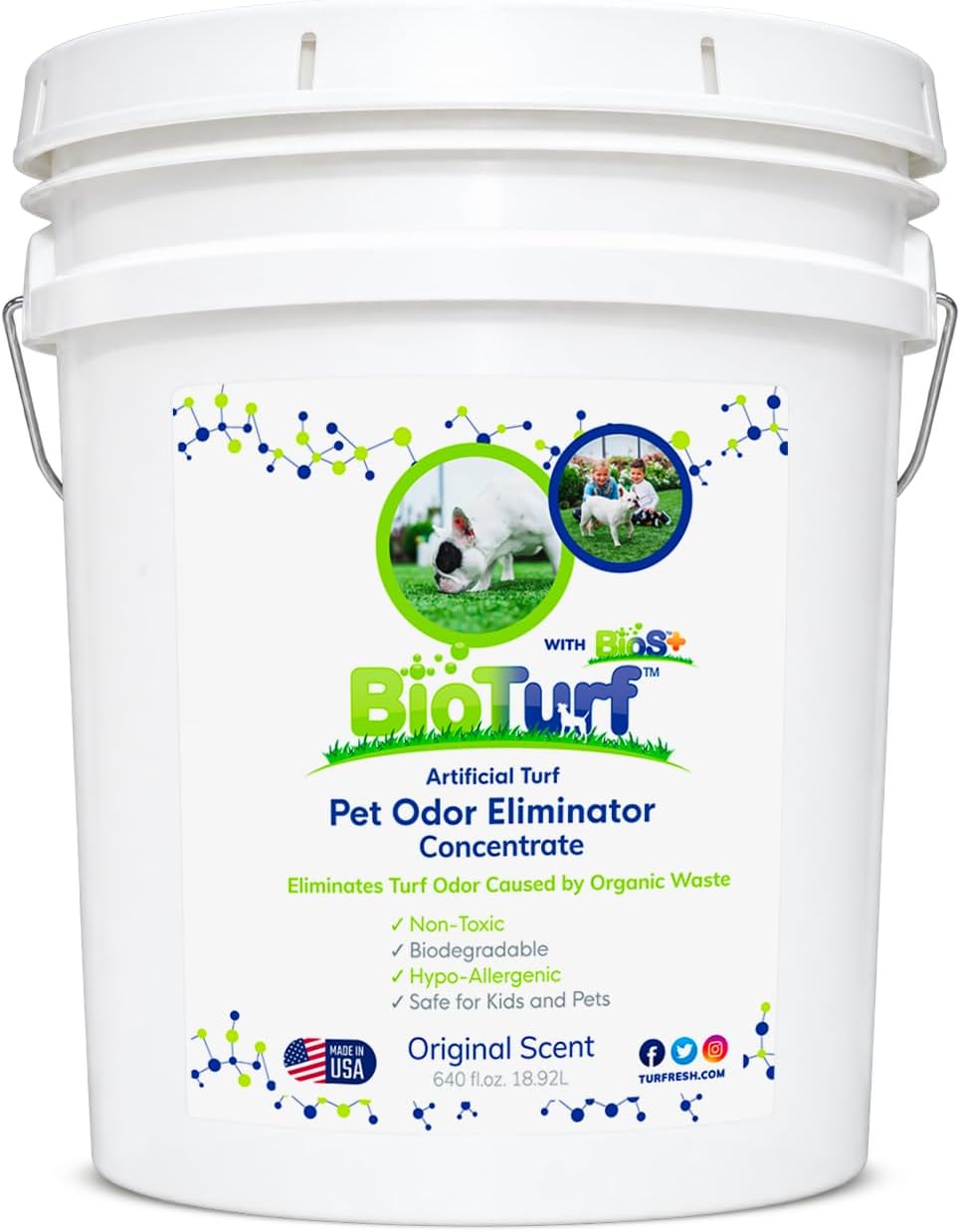 BioTurf BioS+ Turf Cleaner Concentrate, 5 Gallon Pail